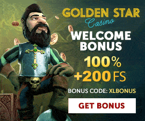 New Golden Stars Casino Bonus code for 200 extra free spins to new customers today